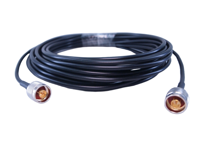 N male to N male, LMR-200 50ohm Low Loss Coaxial Cable, PVC, O.D.6mm, Black, 10 metres