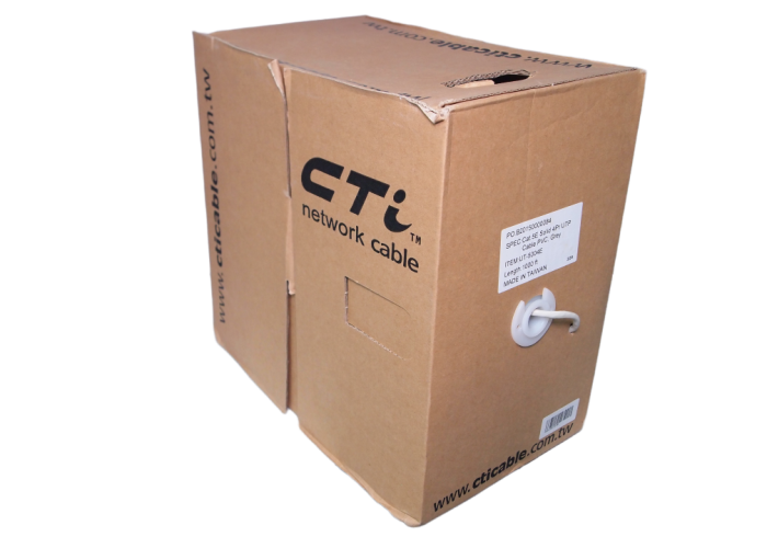 CTi UT-5004E-LG 24G, 4 Pairs Cat.5e PVC UTP Cable, Solid Wire, Light Gray, 305 Metres/Box
