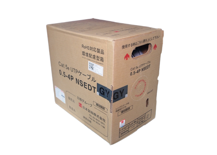 Nippon Seisen 0.5-4P NSEDT GY-300 24G, 4 Pairs Cat.5e PVC UTP Cable, Solid Wire, Gray, 300 Metres/Box