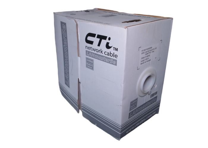 CTi UT5004E-LG 24G, 4 Pairs Cat.5e PVC UTP Cable, Solid Wire, Light Gray, 305 Metres/Box
